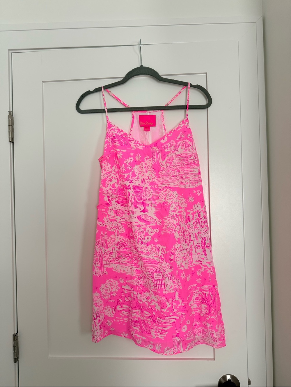 Lilly Pulitzer Hot Pink Dusk Silk Dress Pink sorbet pop up skinny dippin